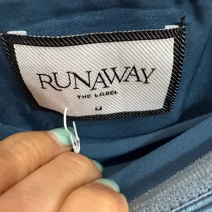 Runaway The Label Steel Blue Kristine Strapless Satin Maxi Dress Sz M thumbnail 5
