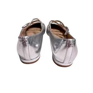 Sam Edelman Cass Silver Triple Strap Mary Jane Flats 8.5 Like New thumbnail 6
