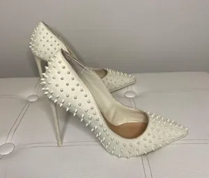 Steve Madden Off White Studded Vala Si Vala Heels Sz 5.5 thumbnail 5