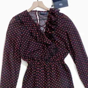 NWT!! THE FIFTH LABEL Titania Jumpsuit Black Red Clip Dot Dots Ruffle X-Small thumbnail 4