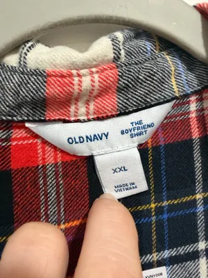 Old Navy The Boyfriend Shirt Plaid Flannel Button Down Oversized Size XXL thumbnail 7