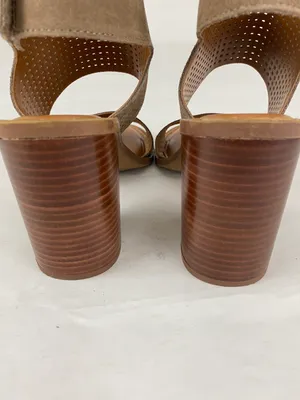 Taupe Suede Heeled Sandals thumbnail 6