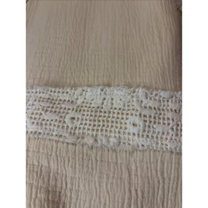 POL Wide Leg Crochet Lace Floral Cream White Elastic Waist Size L 100% Cotton thumbnail 7