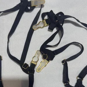 Victoria's Secret Black Lace Strappy Bralette with Gold Hardware thumbnail 4