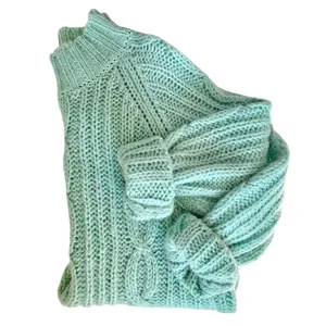 Vintage Anthro Chunky Cable Knit Sweater Dress Green Oversized Retro‎ 90s Size S thumbnail 3
