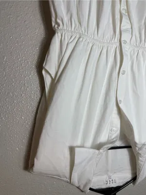 TCEC White‎ Cotton Shirt Dress Womens Small Sleeveless Tiered Midi Maxi thumbnail 8