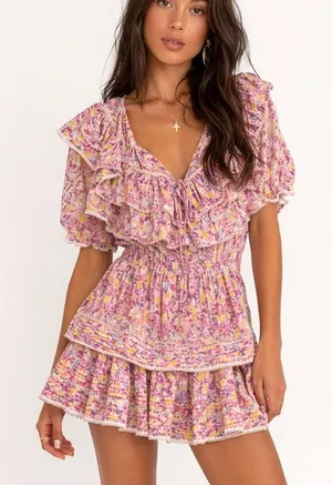 LoveShackFancy Liv Mini Dress in Jersey thumbnail 1