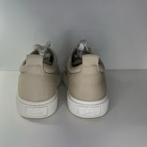 Christian Loubiton Simplerui Flat Beige Bianco Platform Canvas Low Top Sneaker thumbnail 6