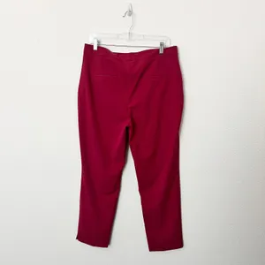 [ZARA] Red High Rise Straight Leg Ankle Length Trouser Work Career Pants NWT 10 thumbnail 3