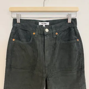 ReDone‎ 70s Loose Flare Pants Size 24 Green Corduroy Trouser Earthy Forest Fairy thumbnail 4