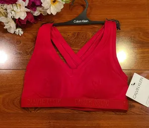 Calvin Klein Red Lightly Lined Bralette Size Medium thumbnail 1