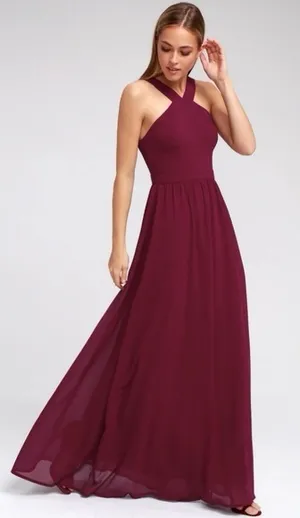 Lulus Burgundy Air of Romance Dress thumbnail 1