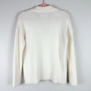 NWT LOFT Boucle Polo Sweater Ivory‎ Cream Soft Knit Size XS thumbnail 7