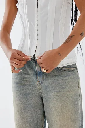 Urban Outfitters Light Before Dark Hollie Raw Seam Corset Top White thumbnail 5