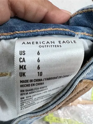 American Eagle Outfitters Light Blue Distressed Denim Shorts stretch size 6 thumbnail 3