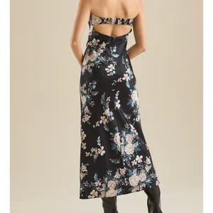 Altar’d State Black Floral Strapless Maxi Dress Size XXS NWT thumbnail 4