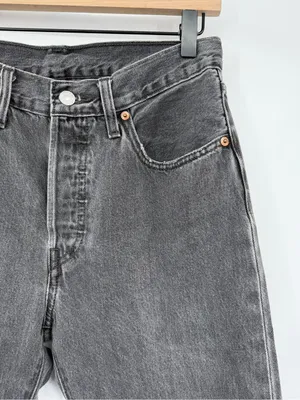 Levi’s 501 Original Jeans Women’s 27 Black Stonewash Raw Hem High Rise thumbnail 7