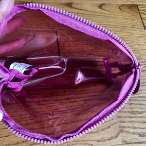 MAC Cosmetics Makeup Clear Polyurethane Pink Makeup Bag Pouch NWOT thumbnail 3