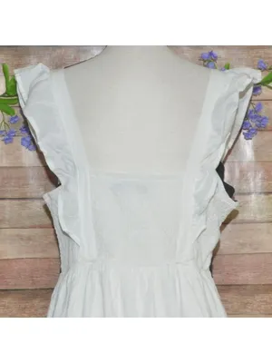 ZESICA Dress White Black Rickrack Trim Ruffle Sleeve Square Neck Sleeveless XL thumbnail 8