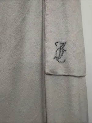 Juicy Couture Ivory Velour Rhinestone Wide Leg Sleep Pants XL Y2K thumbnail 2
