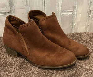 SO Meme Block Heel Ankle Boots Size 8 Chestnut Brown thumbnail 3
