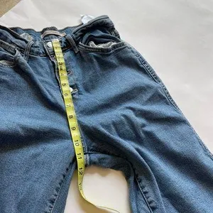 Levis Mile High Cropped Wide Leg Blue Button Fly Jeans Size 28 thumbnail 8