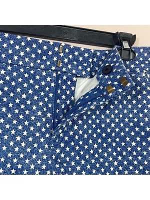 American Living Women Jean Shorts Stars Size 8 Stars Blue White thumbnail 4