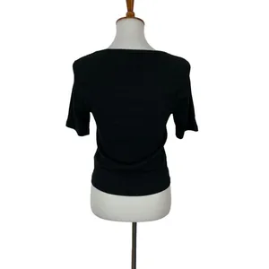 J. Crew‎ Women’s Top Medium Black Short Sleeve thumbnail 4