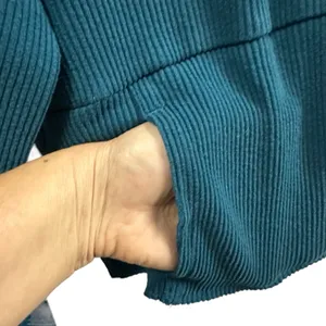Hurley Ribbed Turquoise Long Sleeve Hooded Cropped Shirt Kangaroo Pocket Medium thumbnail 9