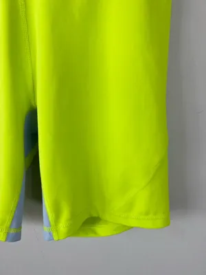 Wilo the Label Colorblock Biker Shorts Neon Lime & Gray Athletic Gym Yoga Medium thumbnail 3
