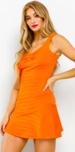 Ces femme Women Small Two Orange and Black Sleeveless Mini Dress Bundle thumbnail 1