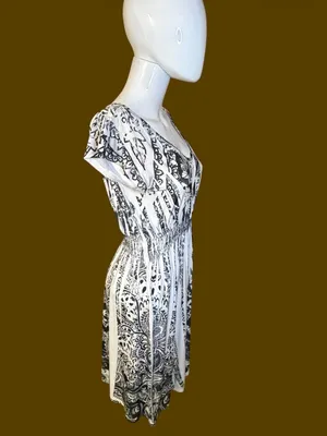 Apt. 9 Black & White Paisley Stripe Midi Dress thumbnail 5