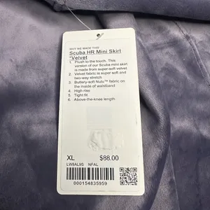 Lululemon Scuba High Rise Mini Skirt Velvet NWT Size XL (NFAL) LW8AL9S thumbnail 11