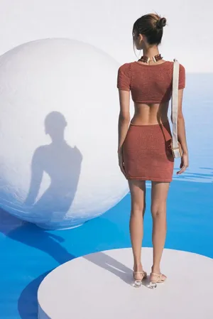 Cult Gaia Billie knit cutout short sleeve mini dress in Jasper size L large NWT thumbnail 12