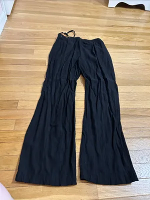 Ann Taylor Factory Black Crinkle Boot-Cut Pants thumbnail 4