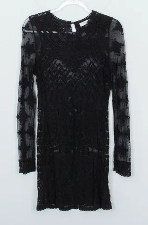 Umgee USA Black Lace Long Sleeve Dress Women's Size‎ Small thumbnail 1