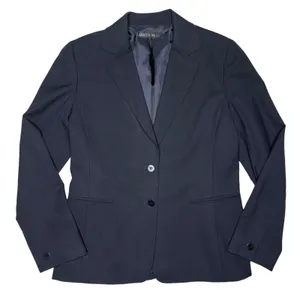 Lafayette 148 Size 12 Classic Navy Blue Wool Blazer Jacket 2 Button $1,298 thumbnail 1