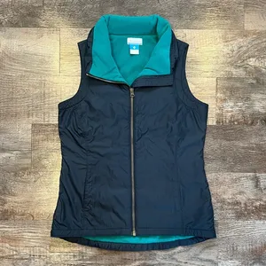 Columbia Navy Blue Fleece Lined Full Zip Up Vest Size Small thumbnail 1