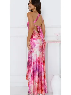 Women's Hello Molly One Shoulder Floral Dress Size 4 Pink Purple thumbnail 2