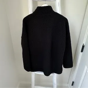 Aerie Black Teddy Pullover Jacket Size Small thumbnail 3