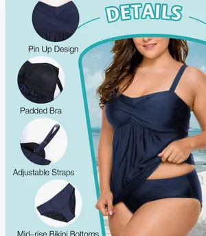 LALAGEN Women's Tankini Bikini Swimsuit Set of Two thumbnail 3