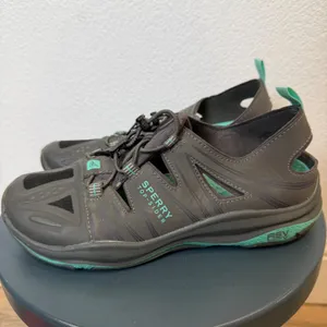 Sperry Top Sider‎ Women's Water Shoes Aqua Teal Gray Lace Up Size 7M thumbnail 2