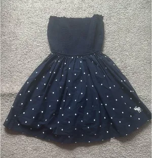 Navy Abercrombie & fitch strapless polkadot mini dress thumbnail 1