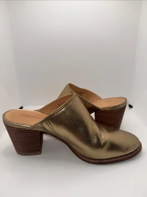 MADEWELL Harper Mules Metallic Gold Leather Women’s 5 thumbnail 4