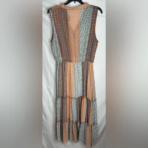 Molly Bracken Patchwork Maxi Dress Size L maxi multicolor sleeveless thumbnail 9