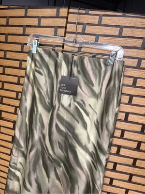 See You Monday Green Zebra Print Midi Skirt Size Large thumbnail 3
