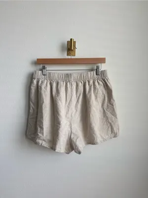 Rhythm Classic Beach Shorts Sand Linen Cotton Elastic Waist Size 10 thumbnail 3