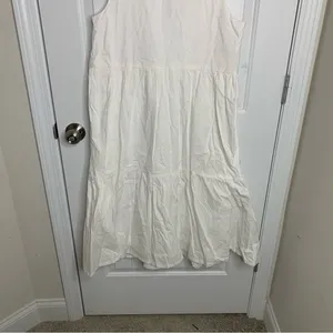 J Crew‎ white sleeveless tiered midi dress size 10 vacation cruise bridal shower thumbnail 6