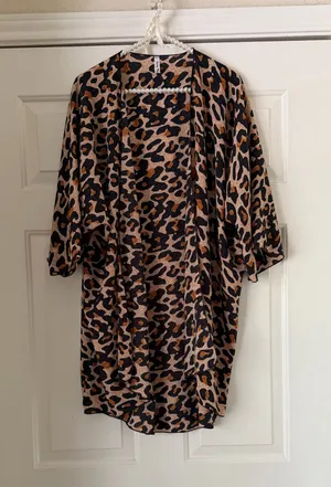 Sunday Morning Leopard Half Kimono Brown Size none thumbnail 1