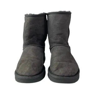 UGG Classic Women's Black Suede Shearling Round Toe Slip On Fashion Snow Boots 7 thumbnail 2